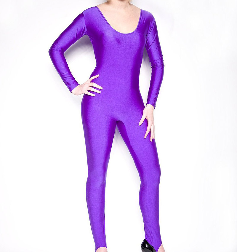 Gymnastics Suit Purple Spandex Catsuit